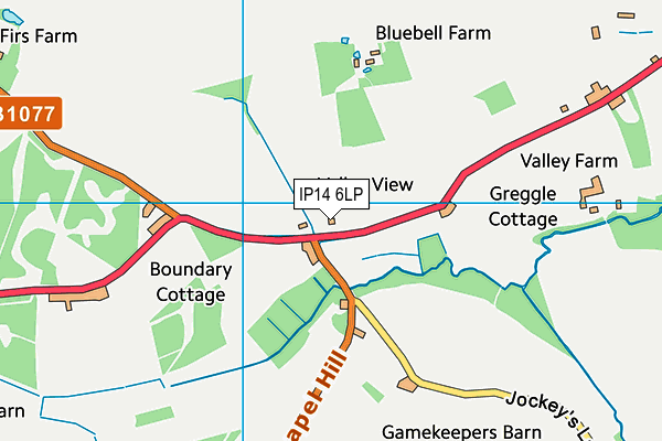 IP14 6LP map - OS VectorMap District (Ordnance Survey)