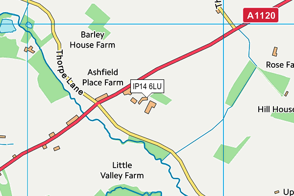 IP14 6LU map - OS VectorMap District (Ordnance Survey)