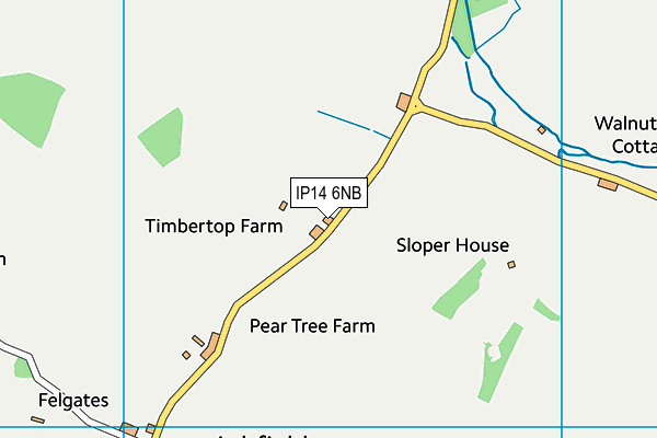 IP14 6NB map - OS VectorMap District (Ordnance Survey)