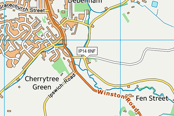 IP14 6NF map - OS VectorMap District (Ordnance Survey)