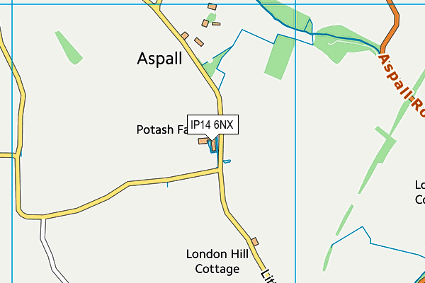 IP14 6NX map - OS VectorMap District (Ordnance Survey)