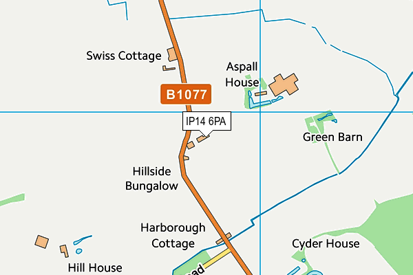 IP14 6PA map - OS VectorMap District (Ordnance Survey)