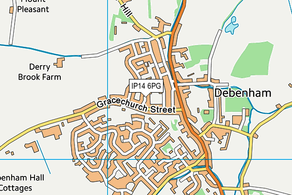 IP14 6PG map - OS VectorMap District (Ordnance Survey)
