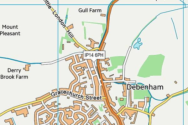 IP14 6PH map - OS VectorMap District (Ordnance Survey)