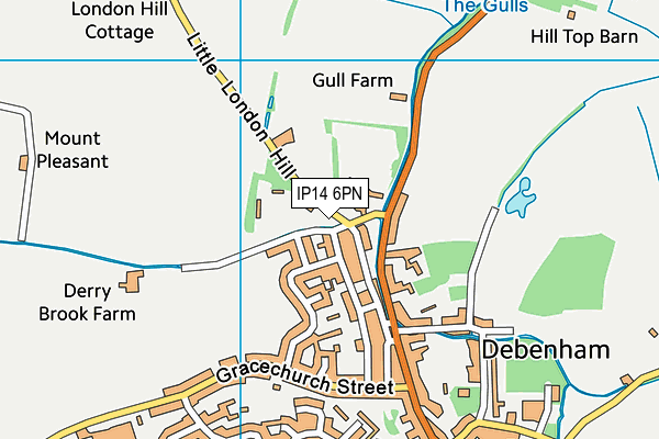 IP14 6PN map - OS VectorMap District (Ordnance Survey)