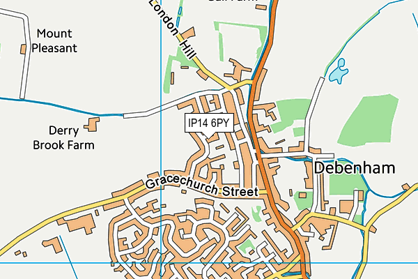 IP14 6PY map - OS VectorMap District (Ordnance Survey)
