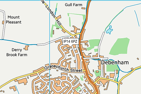 IP14 6PZ map - OS VectorMap District (Ordnance Survey)