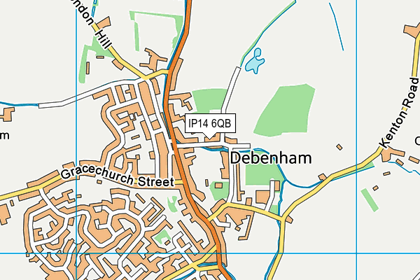 IP14 6QB map - OS VectorMap District (Ordnance Survey)