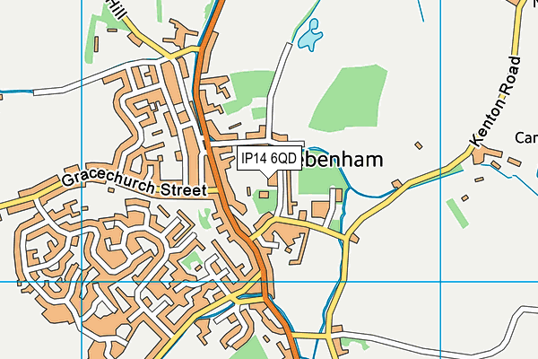 IP14 6QD map - OS VectorMap District (Ordnance Survey)