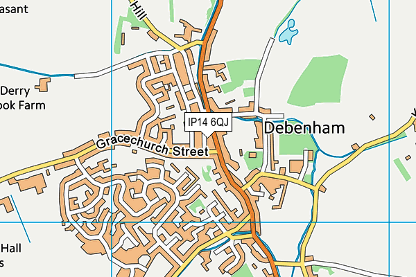 IP14 6QJ map - OS VectorMap District (Ordnance Survey)