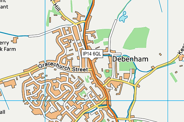 IP14 6QL map - OS VectorMap District (Ordnance Survey)