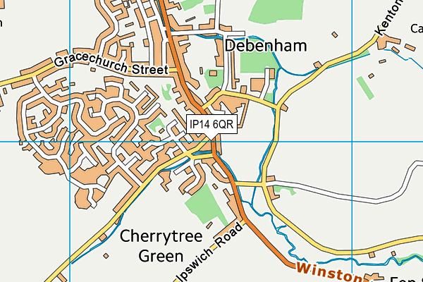 IP14 6QR map - OS VectorMap District (Ordnance Survey)