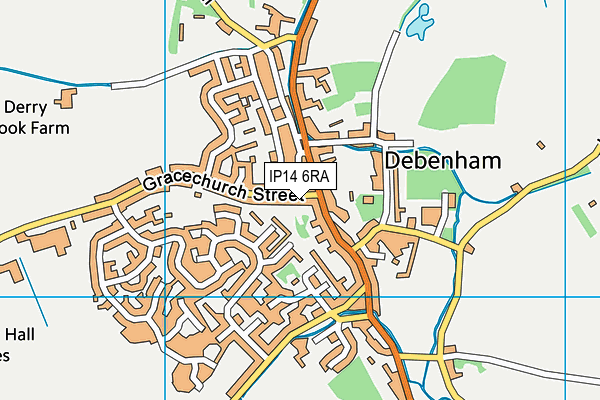 IP14 6RA map - OS VectorMap District (Ordnance Survey)