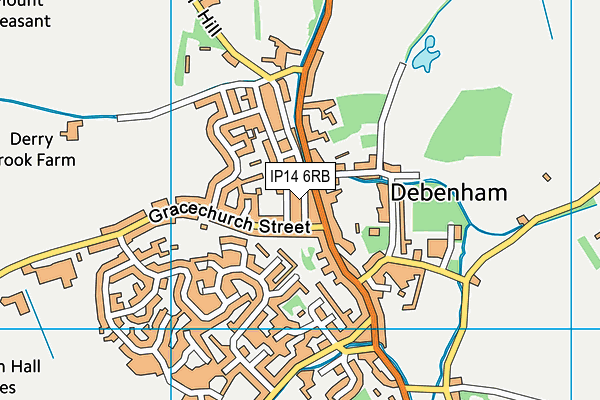 IP14 6RB map - OS VectorMap District (Ordnance Survey)
