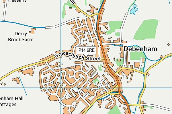 IP14 6RE map - OS VectorMap District (Ordnance Survey)