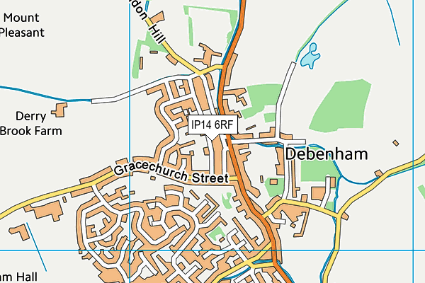 IP14 6RF map - OS VectorMap District (Ordnance Survey)