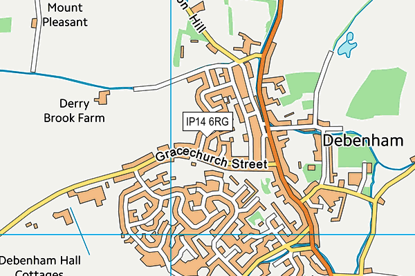 IP14 6RG map - OS VectorMap District (Ordnance Survey)