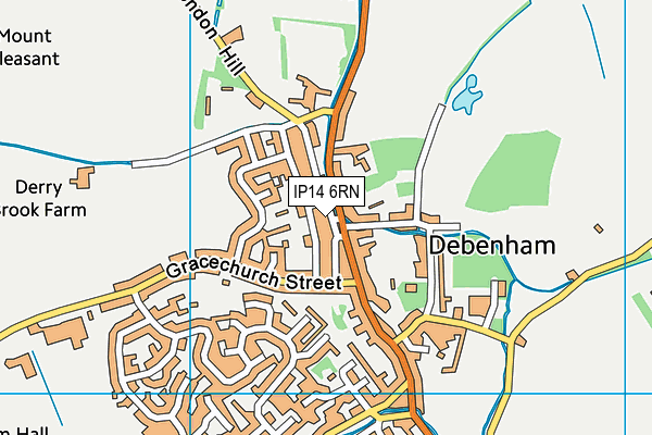 IP14 6RN map - OS VectorMap District (Ordnance Survey)