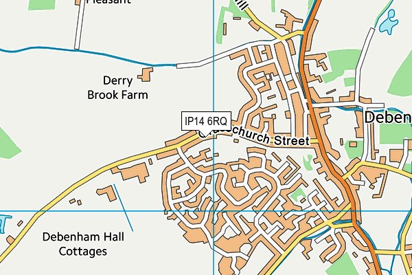 IP14 6RQ map - OS VectorMap District (Ordnance Survey)