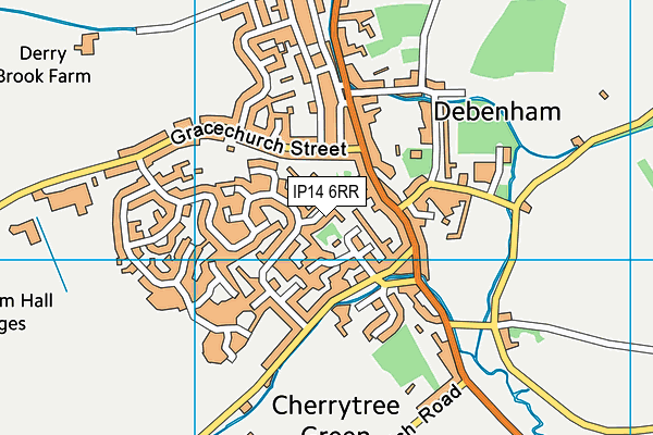 IP14 6RR map - OS VectorMap District (Ordnance Survey)
