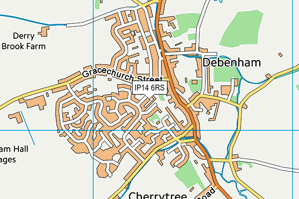 IP14 6RS map - OS VectorMap District (Ordnance Survey)