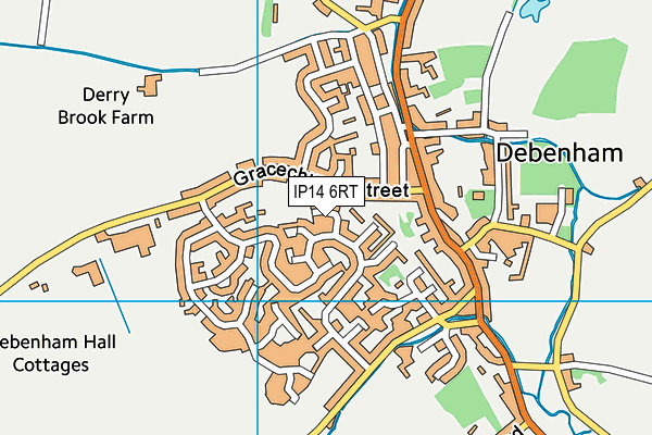 IP14 6RT map - OS VectorMap District (Ordnance Survey)