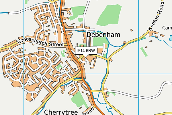 IP14 6RW map - OS VectorMap District (Ordnance Survey)