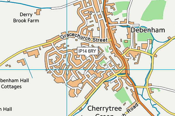 IP14 6RY map - OS VectorMap District (Ordnance Survey)