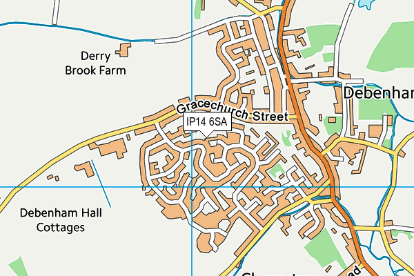 IP14 6SA map - OS VectorMap District (Ordnance Survey)