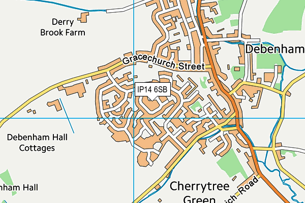 IP14 6SB map - OS VectorMap District (Ordnance Survey)