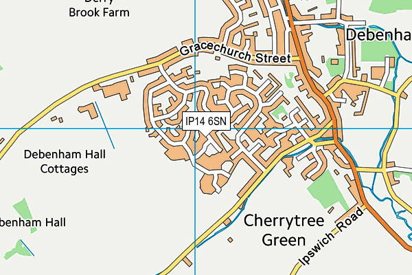 IP14 6SN map - OS VectorMap District (Ordnance Survey)