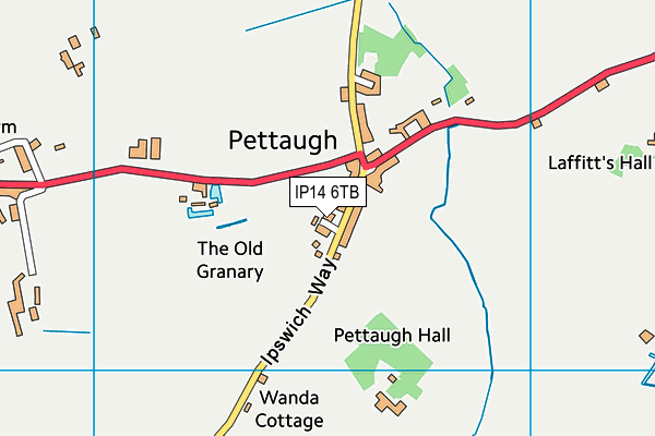 IP14 6TB map - OS VectorMap District (Ordnance Survey)