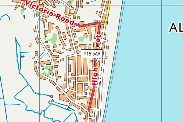 IP15 5AA map - OS VectorMap District (Ordnance Survey)