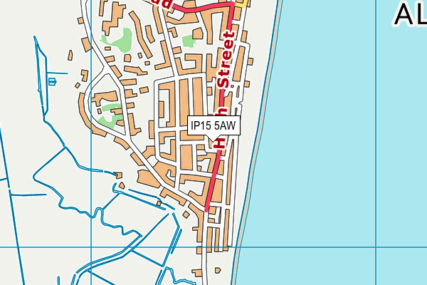 IP15 5AW map - OS VectorMap District (Ordnance Survey)