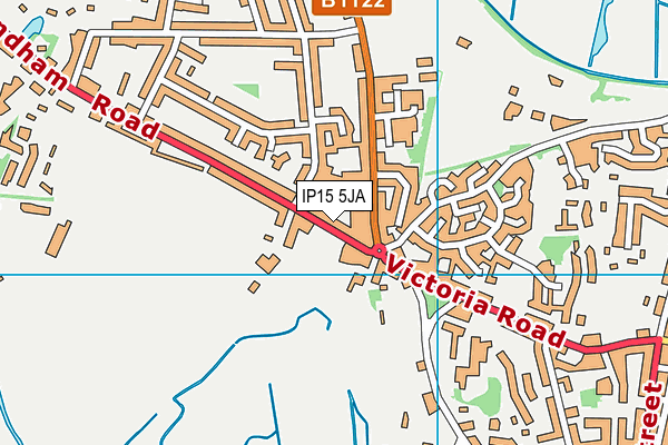 IP15 5JA map - OS VectorMap District (Ordnance Survey)