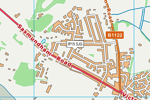 IP15 5JG map - OS VectorMap District (Ordnance Survey)