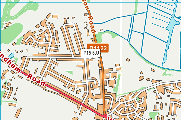 IP15 5JJ map - OS VectorMap District (Ordnance Survey)