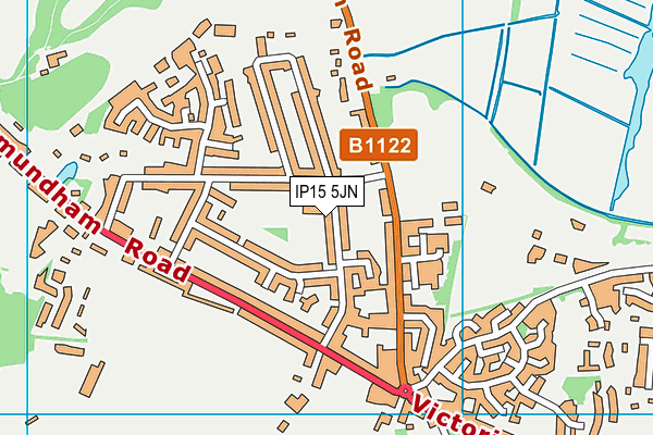 IP15 5JN map - OS VectorMap District (Ordnance Survey)