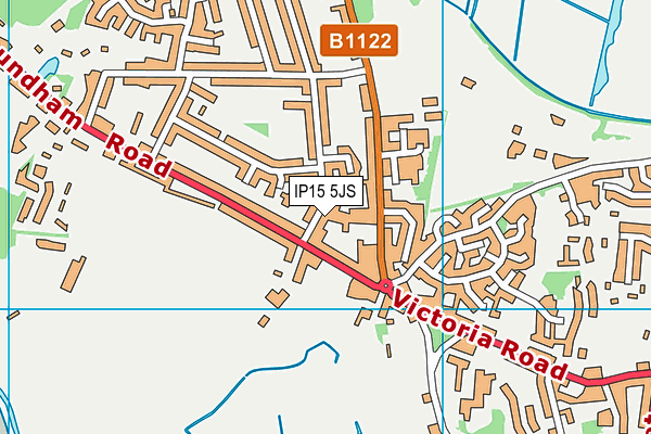IP15 5JS map - OS VectorMap District (Ordnance Survey)