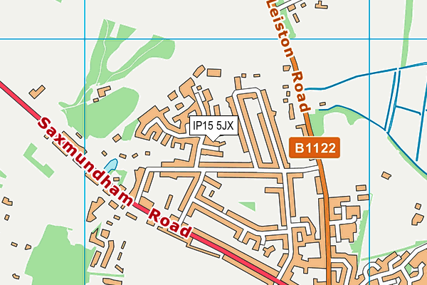 IP15 5JX map - OS VectorMap District (Ordnance Survey)