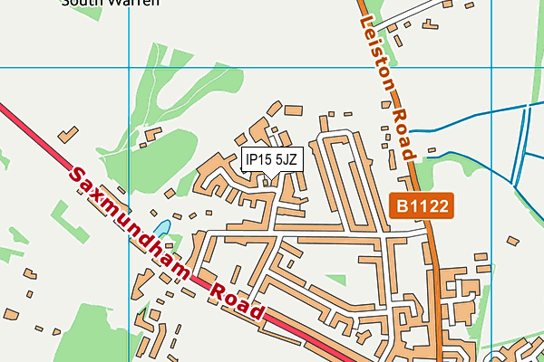 IP15 5JZ map - OS VectorMap District (Ordnance Survey)