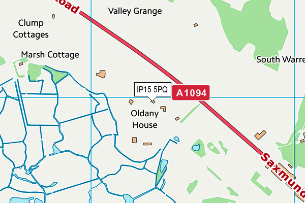 IP15 5PQ map - OS VectorMap District (Ordnance Survey)