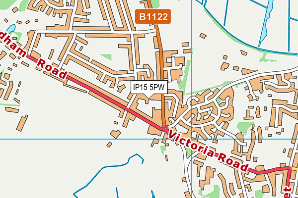 IP15 5PW map - OS VectorMap District (Ordnance Survey)