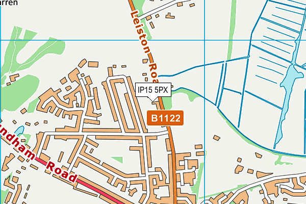 IP15 5PX map - OS VectorMap District (Ordnance Survey)