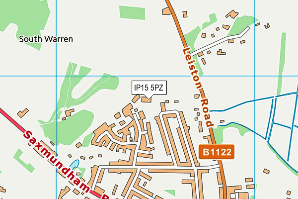 IP15 5PZ map - OS VectorMap District (Ordnance Survey)