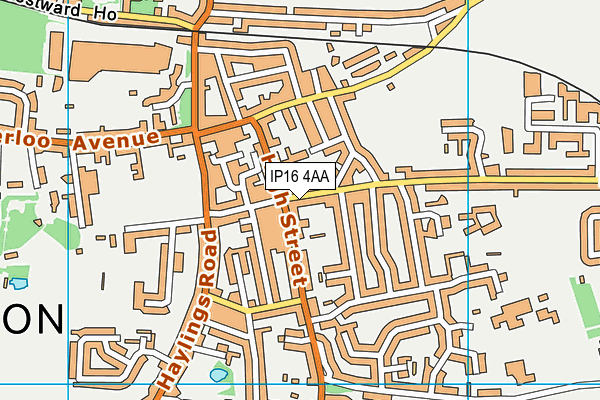 IP16 4AA map - OS VectorMap District (Ordnance Survey)