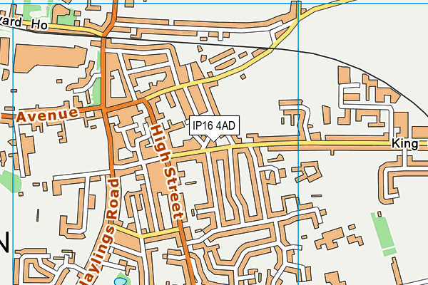 IP16 4AD map - OS VectorMap District (Ordnance Survey)