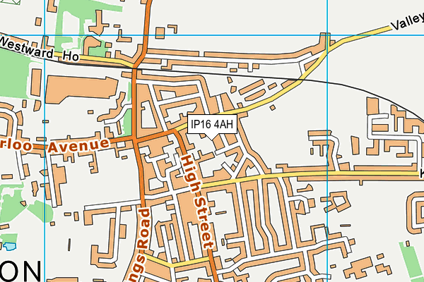 IP16 4AH map - OS VectorMap District (Ordnance Survey)