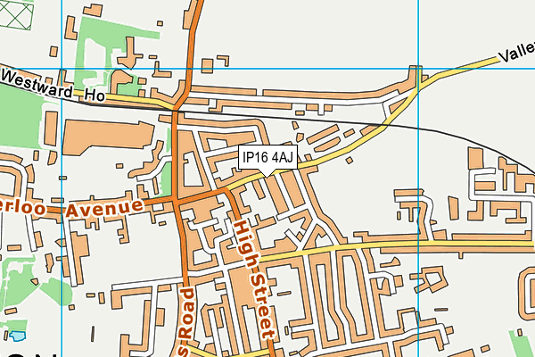 IP16 4AJ map - OS VectorMap District (Ordnance Survey)
