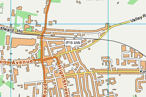 IP16 4AN map - OS VectorMap District (Ordnance Survey)